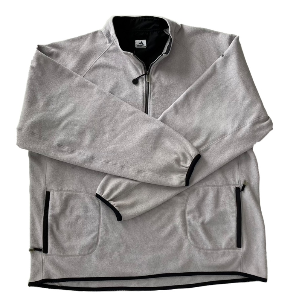 Adidas’s Gray Pullover fleece 3 quarter Zip Size: Men's 2XL Excellent Condition
